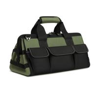 perfk Tool Bag Multi Compartment Organizer Tote Carrier Storage with Reinforced Handles Detachable Padded Shoulder Strap Oxford Cloth Soft Sided Build, 18 Inch