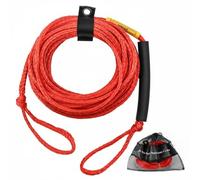 perfk Towing Rope Water Ski Rope Floating Polyethylene Braid Quick Connect Stainless Steel Boat Harness Suitable for Water Sports Tubing Wakeboard Outdoor Use, Red, 18M 2K