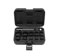 perfk Vehicle Installation 17 Pieces Auto Parking Mounting Hole Cutter Drill Tool Set Steel Case Suitable for Repair Workshops Auto Shops