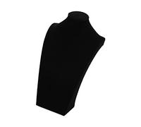 perfk Velvet Necklace Display Pendant Chain Organizer Necklace Jewelry Display Model Bust Stand for Fair Shelves Business, 24cm Black