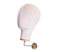 perfk Wall Mounted Female Velvet Mannequin Head Hat Cap Stand Multipurpose Height 28cm for Jewelry Lightweight Easily Install, Beige