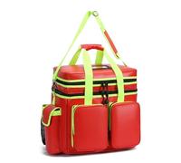 perfk Waterproof Emergency Pack Field Responder Medical Backpack First Bag with Multiple Compartments Structured Reach Reinforced Straps Nylon PVC Suitable for Patrol Units Training, Array, Red