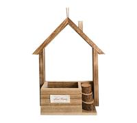 perfk Wood Bird House Feeder, Hanging Birdhouse, Weatherproof Window Birds Feeder Birds Food Container for Finches Cardinal Yard, Style A