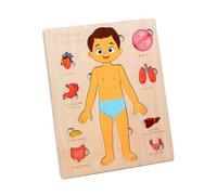 perfk Wood Puzzle Human Body Toy Wood Puzzle Teaching Tool Body Organ Awareness Skeleton Model Classroom, Boy