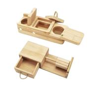 perfk Wooden Hamster Foraging Toy Hide Treats Puzzle Enrichment Guinea Pig Toy for Small Animals