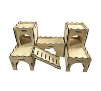 perfk Wooden Hamster Hideout Hide Hut Cage Accessories Wood House for Lemmings Syrian Hamsters