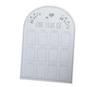 perfk Wooden Photo Frame for 1 Year, 12 Months, Gift, for 2"x3" Size Photos, White