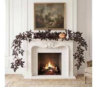 PERFNIQUE 2 Pack Artificial Plum Seeded Cimicifuga Garland, 6FT Faux Ramosa Fall Vine for Fireplace Mantels, Thanksgiving Tablescapes, Indoor & Outdoor Decor