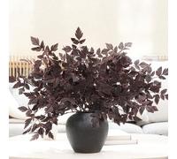 PERFNIQUE 6 Pack Artificial Plum Cimicifuga Leaf Sprays, 24" Faux Ramosa Branches for Vase, Fall Floral Stems for Table Centerpiece, Farmhouse, Wedding, or Mantel Decor