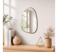 PERFNIQUE Asymmetrical Irregular Wall Mirror, 40 x 30 cm Gold Mirrors for Bathroom Bedroom Living Room Entryway, Small Mirror, Decorative Modern Boho Wall Decor