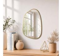 PERFNIQUE Asymmetrical Irregular Wall Mirror, 40 x 30 cm Gold Mirrors for Bathroom Bedroom Living Room Entryway, Small Mirror, Decorative Modern Boho Wall Decor