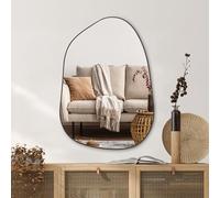 PERFNIQUE Irregular Wall Mirror Asymmetrical Mirror, 69 x 48 cm Black Mirrors for Bathroom Bedroom Living Room Entryway, Decorative Modern Wall Decor (Black,69 x 48 cm)