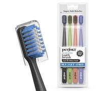 Perfora Dream White Toothbrush for Kids and Adults, with Activated Carbon and Intelligent Indicator Bristle, Super Soft Bristles for Sensitive Teeth, Toothbrush Combo Pack of 4