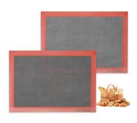 Perforated Baking Mats, 2 PCS Eclair Silicone Mat for Half Sheet, Non-Stick Reusable Oven Liners for Making Bread/Pizza/Pastry/Cookie 11 5/8" x 16 1/2"