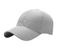 Perforated Baseball Cap Quick Dry Sports Hat Breathable Adjustable Lightweight Design for Running Jogging Outdoor Daily Activities Sun Protection Unisex Headwear Men Women Comfortable Fit Grey