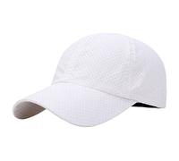 Perforated Baseball Cap Quick Dry Sports Hat Breathable Adjustable Lightweight Design for Running Jogging Outdoor Daily Activities Sun Protection Unisex Headwear Men Women Comfortable Fit White