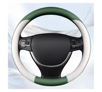 Perforated Leather Steering Wheel Cover Comfortable Breathable And Wear-resistant Fits 14.5-15in Steering Wheel Car Steering Wheel Protective Cove(Green)