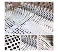 Perforated Metal Plate for Windowsill,304 Stainless Steel,Balustrade Infill Panels Mesh,Decorative Screen Hole Diameter 8mm Sheet with Ties Gloves(45x260cm)