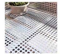 Perforated Metal Plate for Windowsill,304 Stainless Steel Round Hole Panels, Mesh Sheet Screen for Balcony Railing Patio Decoration Protection(60x440cm)