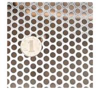 Perforated Metal Sheets, 304 Stainless Steel Perforated Sheet with Round Holes Silver Multiple Sizes(0.5x3m(1.6x10ft))