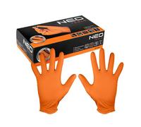Perforated Nitrile Gloves Orange 50Pc L Neo Tools