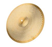 Perforated Silent Cymbal 14 Inch Stainless Steel Alloy Drum Set | Golden Finish, Noise Reduction Design, for Practice in Public Spaces, Versatile Use for Artists and Drum Lovers