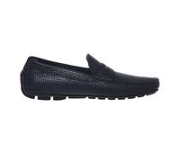 Perforated Tumbled Leather Loafer - male - Baldinini - Loafers - Blue - 7 UK - Shoes 7 UK