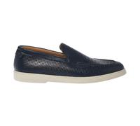 Perforated Tumbled Leather Loafer - male - Baldinini - Loafers - Blue - 9 UK - Shoes 9 UK