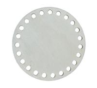 Perforated Wooden Crochet Basket Base for Home, Circular 20cm