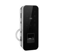 Perforateless Biometric Fingerprint Password Electronic Intelligent Door Lock for Office Use (Color : Silver)