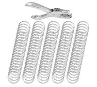 Perforation Rings, 100-Piece Book Accessories with Punches, Small Goblet Rings, For Students Teachers Office Artists Authors School Projects Presentations Reports