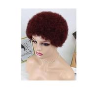 Performance costumes Curly Afro Wigs Short Brown Blonde Pixie Wig Human Hair Machine Made Daily wear(99j Color Wig)