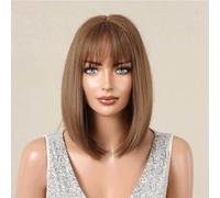 Performance costumes Qi Liu Hai Short Hair Straight Women's Wig Summer Lightweight Breathable Multi Color Optional Full Headset Daily wear(D)