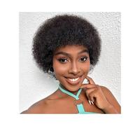Performance costumes Soft Wig for Women Afro Kinky Curly Hair Wigs with Bangs Human for Daily Party Use Daily wear(Black)