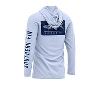 Performance Fishing Hoodie Shirt for Men Women UPF UV 50+ Lightweight With Hood, Arctic Blue, M