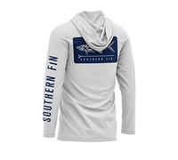Performance Fishing Hoodie Shirt for Men Women UPF UV 50+ Lightweight With Hood, White, L