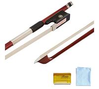 Performance Grade Excellent Tone Violin Bow 4/4 Full Size Eight corners with free rosin and Clean Microfiber Cloths,Natural Mongolian Male Horsehair