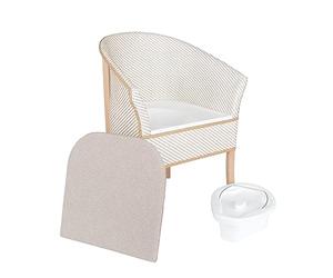 Performance Health Derby Basketweave Chair with Detachable Commode, Attachable Bed Pan for Elderly, Handicapped and Disabled