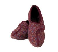 Performance Health Ladies Patterned Slippers - Adjustable Hook & Loop Closure, Soft Textile Lining, Non-Slip Rubber Sole - Comfortable, Machine Washable Support for Swollen Feet