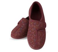 Performance Health Ladies Patterned Slippers - Adjustable Hook & Loop Closure, Soft Textile Lining, Non-Slip Rubber Sole - Comfortable, Machine Washable Support for Swollen Feet