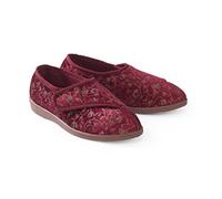 Performance Health Ladies Patterned Slippers - Adjustable Hook & Loop Closure, Soft Textile Lining, Non-Slip Rubber Sole - Comfortable, Machine Washable Support for Swollen Feet