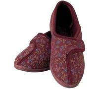 Performance Health Ladies Patterned Slippers - Adjustable Hook & Loop Closure, Soft Textile Lining, Non-Slip Rubber Sole - Comfortable, Machine Washable Support for Swollen Feet