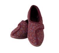Performance Health Ladies Patterned Slippers - Adjustable Hook & Loop Closure, Soft Textile Lining, Non-Slip Rubber Sole - Comfortable, Machine Washable Support for Swollen Feet