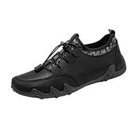 Performance Herren Sneaker Alltags Ultra-Bequemer BarfußSchuhe Freizeit StraßEnlaufschuhe MäNner Low-Top Sneaker Bequeme Softshell Leichtetrekkingschuhe Joggingschuhe Fitnessschuhe, Black, 8 UK