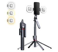 Performance Master 86 Inch 360° Rotation Extendable Selfie Stick & Tripod Stand with Dual Bluetooth Wireless Remote and 2 LED Fill Light and Phone Holder Compatible with iPhone Android Cameras Gopro