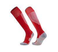 Performance Men's Football Socks: Robust, Knee-Length with Secure-Grip Towelling Sole - Exceptional Comfort on the Field! (UK, Alpha, One Size, Regular, Regular, Red)