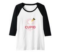 Performance of Cupid: Love Struck Romance for Valentines Raglan Baseball Tee, Women, Black/White, M