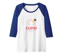 Performance of Cupid: Love Struck Romance for Valentines Raglan Baseball Tee, Women, Royal Blue/White, XL