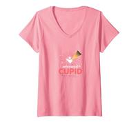 Performance of Cupid: Love Struck Romance for Valentines V-Neck T-Shirt, Women, Pink, S