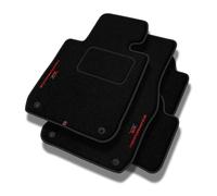 PERFORMANCE Personalised velour car floor mats for Audi A3 8P 2003-2013 - Standard, Perforated, grey orange -Precise CNC embroidery, design perforated piping, car floor mats - Perfect for car drivers